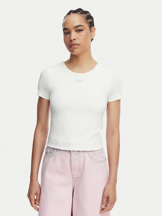 Tommy Jeans Tommy Jeans Camiseta Athleisure Metal DW0DW22284 Blanco Slim Fit
