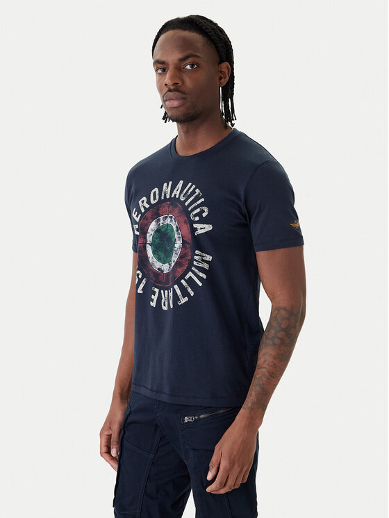 Aeronautica Militare Aeronautica Militare Camiseta 261TS2538UJ00727 Azul marino Regular Fit