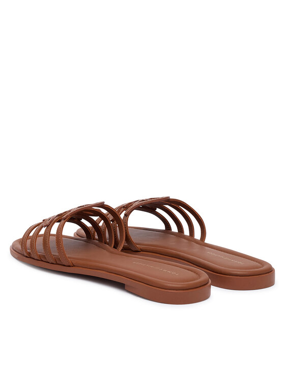 Tommy Hilfiger Nazouváky Tommy Hilfiger Th Script Flat Mule Lth FW0FW09368 Hnědá