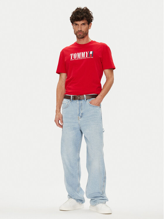 Tommy Jeans Tommy Jeans Majica Dna Flag DM0DM21941 Rdeča Regular Fit