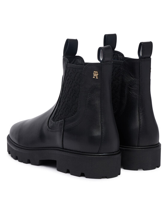 Tommy Hilfiger Chelsea Tommy Hilfiger Th Monogram Leather Chelsea Boot FW0FW09562 Nero