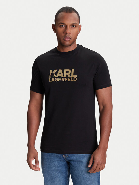 KARL LAGERFELD KARL LAGERFELD Póló 755087 553235 Fekete Regular Fit