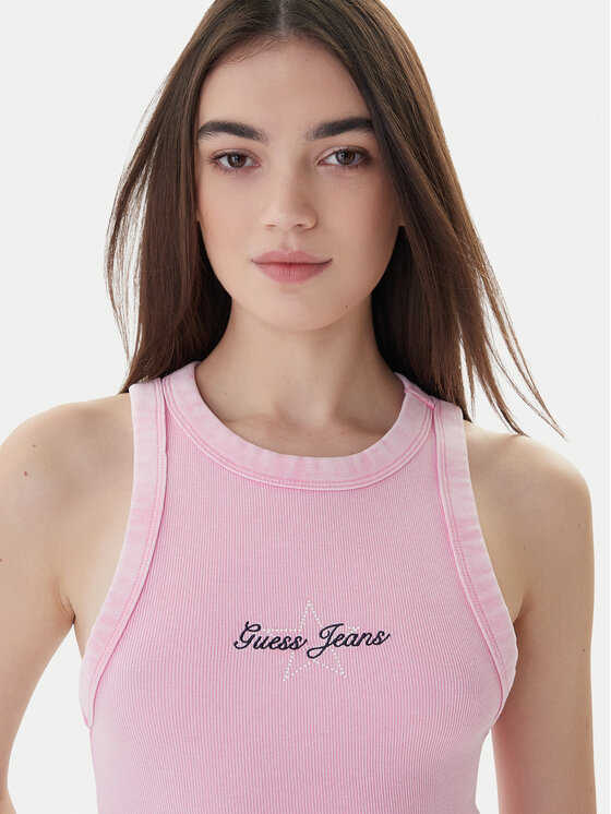Guess Jeans Guess Jeans Топ W6RP23 KA0H1 Рожевий Classic Fit