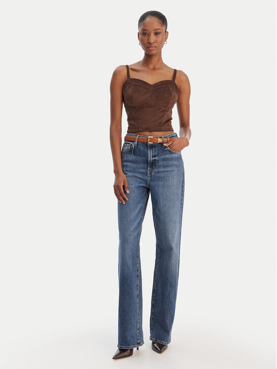 Guess Guess Top W6RH03 WJ472 Marrón Slim Fit