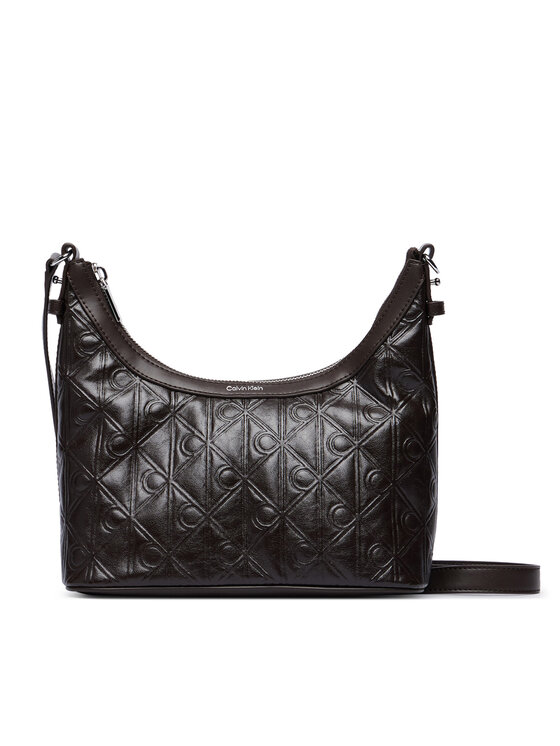 Calvin Klein Borsetta Calvin Klein Emblem Aop Debossed Shoulder Bag LV04F3874G Marrone
