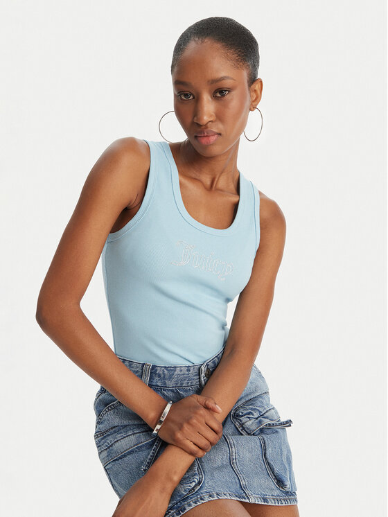 Juicy Couture Juicy Couture Top Thin Strap JCWLV126308 Celeste Slim Fit