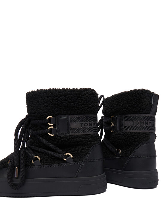 Tommy Hilfiger Μπότες Χιονιού Tommy Hilfiger Faux Shearling Snowboot FW0FW08788 Μαύρο