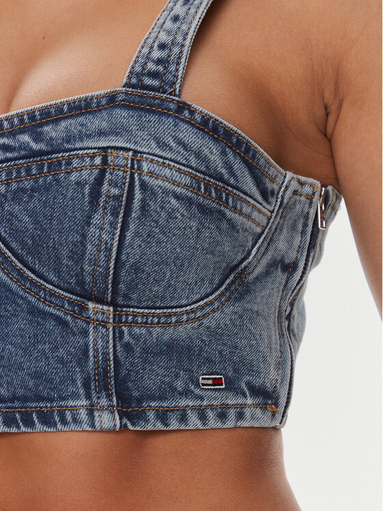 Tommy Jeans Tommy Jeans Top DW0DW17065 Plava Slim Fit