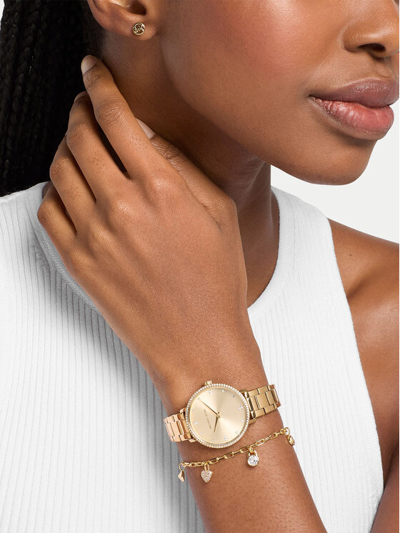Michael Kors Rinkinys: laikrodis, apyrankė ir auskarai Michael Kors Pyper Gift Set MK7643SET Žalia