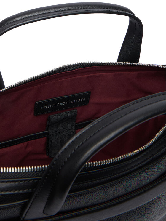 Tommy Hilfiger Geantă pentru laptop Tommy Hilfiger Th Business Leather Computer Bag AM0AM14731 Negru