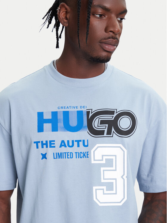 HUGO HUGO Футболка Nesite 50544168 Світло-синій Loose Fit