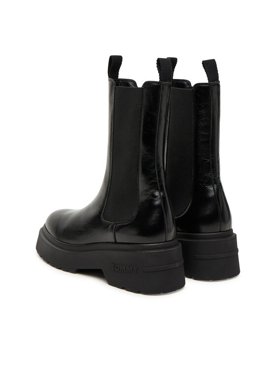 Tommy Jeans Jātnieku stila puszābaki Tommy Jeans Tjw Chunky Shiny EN0EN02888 Melns