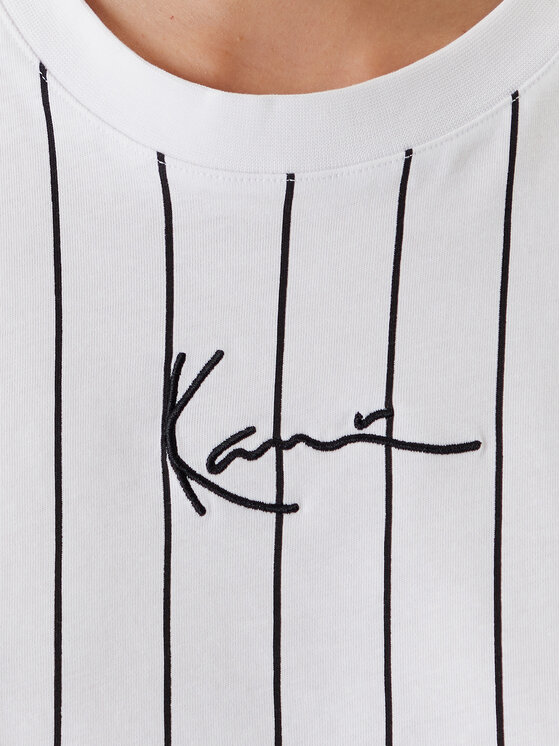 Karl Kani Karl Kani Majica Small Signature Essential Pinstripe 6137879 Bela Relaxed Fit