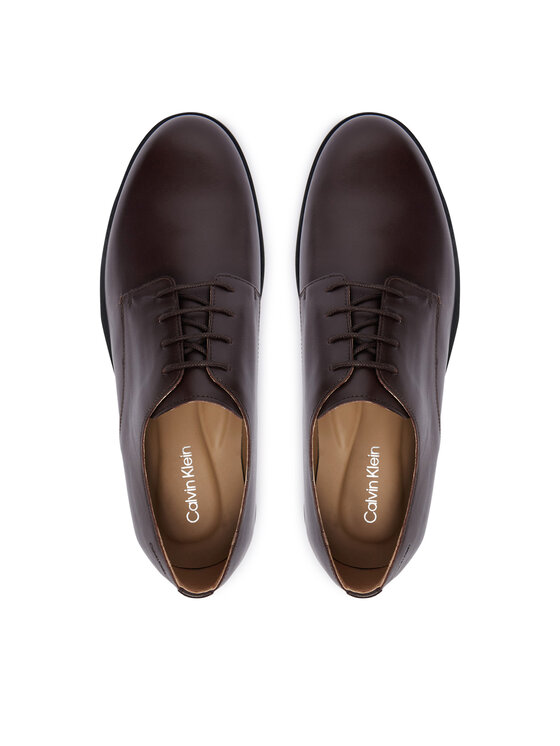 Calvin Klein Polobotky Calvin Klein Ess Rubber Derby Lth HM0HM02056 Tmavě hnědá