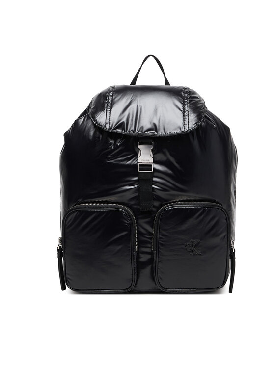Calvin Klein Kuprinės Calvin Klein Pocket Nylon Flap Backpack LV04F3406G Juoda