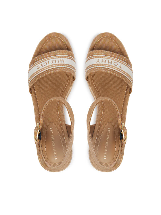 Tommy Hilfiger Espadrillas Tommy Hilfiger Mid Wedge Espad Webbing FW0FW09230 Beige