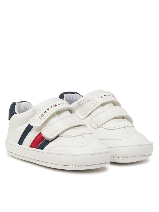 Tommy Hilfiger Zapatillas Tommy Hilfiger Stripe Low Cut Velcro T0B9-33831-1433 Blanco