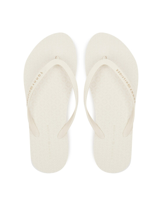 Tommy Hilfiger Джапанки Tommy Hilfiger Hilfiger Strap Beach Sandal FW0FW08736 Екрю
