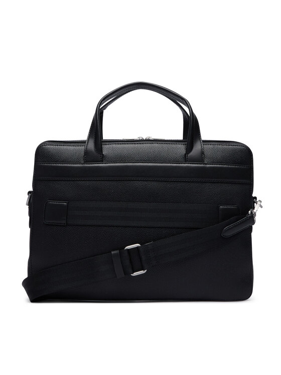 Tommy Hilfiger Laptoptáska Tommy Hilfiger Th Business Leather Computer Bag AM0AM14731 Fekete