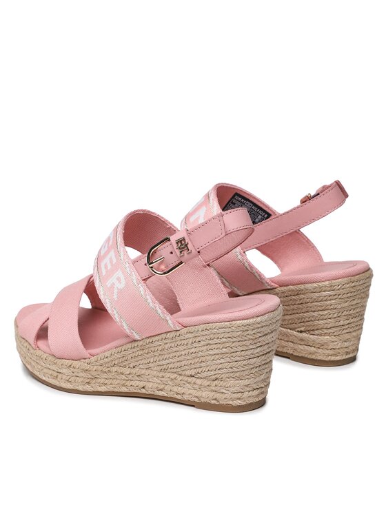 Tommy Hilfiger Espadrile Tommy Hilfiger Seasonal Webbing Mid Wedge FW0FW07091 Ružičasta