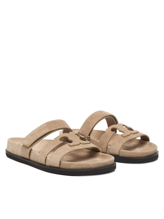 Tory Burch Чехли Tory Burch Ines Sport Slide 163481 Светлокафяв