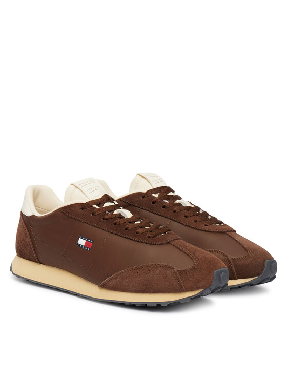 Tommy Jeans Sneakersy Tommy Jeans Tjm Retro Runner Archive Mix Mat EM0EM01763 Hnědá