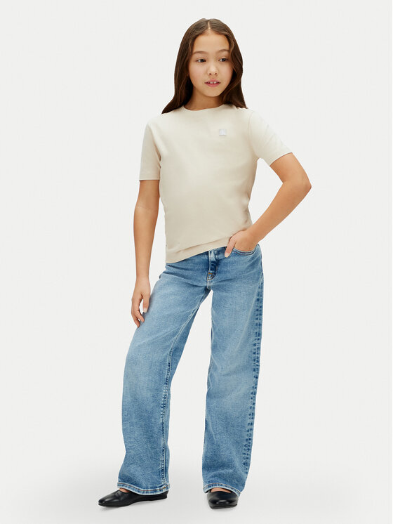 Calvin Klein Jeans Calvin Klein Jeans Camiseta Mono Mini Badge LV1CKSJA30 Beis Regular Fit