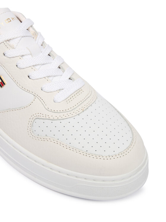 Tommy Hilfiger Sneakers Tommy Hilfiger Th Sporty Cupsole Tumbled Ltr FW0FW09024 Écru
