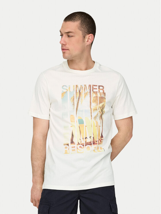 Only & Sons Only & Sons T-shirt Magdy 22029454 Bianco Regular Fit