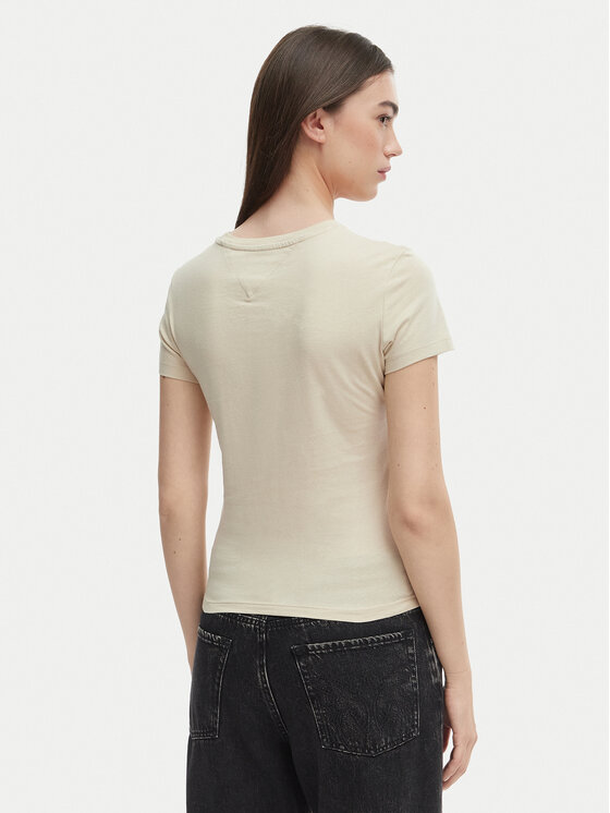 Tommy Jeans Tommy Jeans Camiseta DW0DW18398 Beige claro Slim Fit