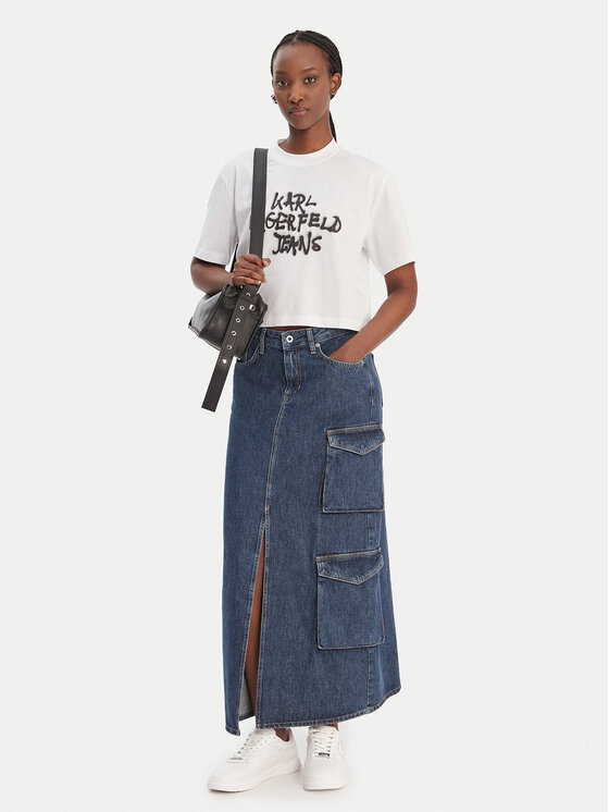 Karl Lagerfeld Jeans Karl Lagerfeld Jeans T-shirt B1W17054 Bianco Relaxed Fit