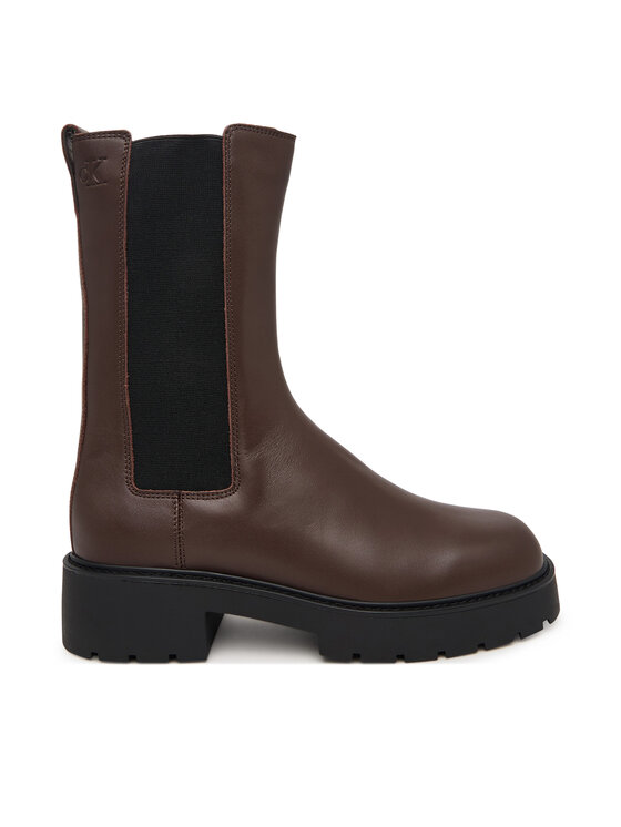 Calvin Klein Bokacsizma Calvin Klein Chunky Mid Chelsea Boot Lth YW0YW01909 Sötétbarna