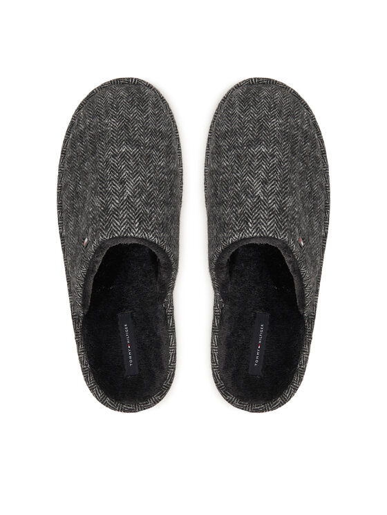 Tommy Hilfiger Pantofole Tommy Hilfiger Herringbone House Shoe FM0FM06018 Grigio