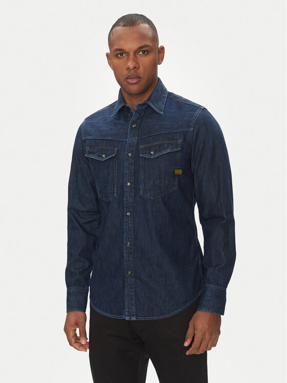G-STAR G-Star Raw Τζιν πουκάμισο Dakota D23616-D252 Σκούρο μπλε Slim Fit