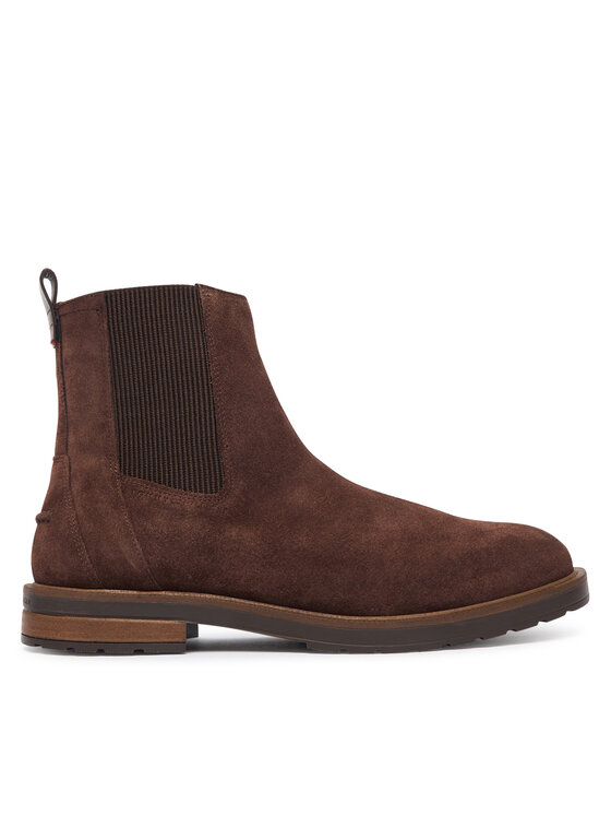Tommy Hilfiger Škornji Tommy Hilfiger Cleated Hilifger Suede Boot FM0FM05961 Rjava