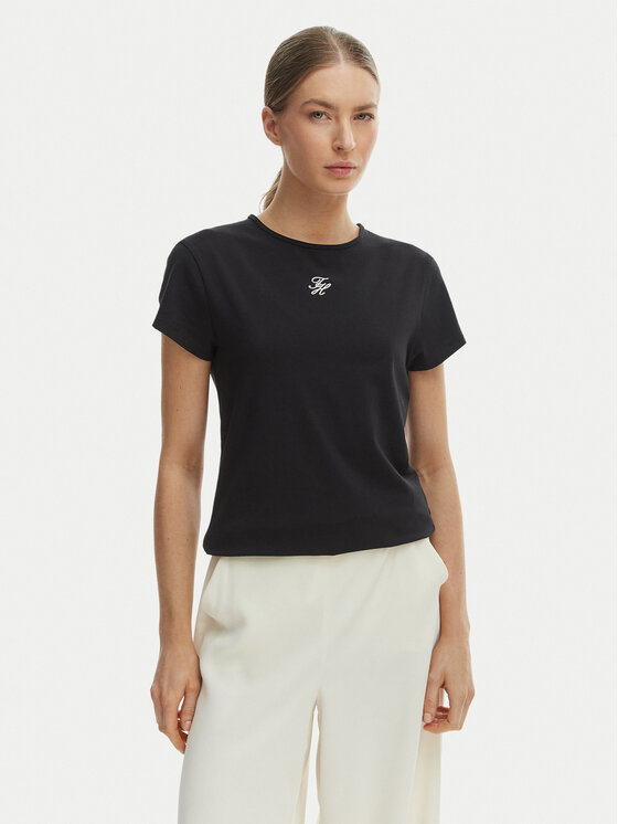 Tommy Hilfiger Tommy Hilfiger Camiseta WW0WW48710 Negro Slim Fit