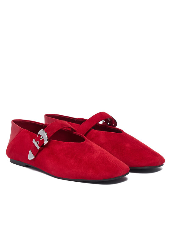 Tommy Jeans Baleriny Tommy Jeans Tjw Ballerina Suede EN0EN03067 Czerwony