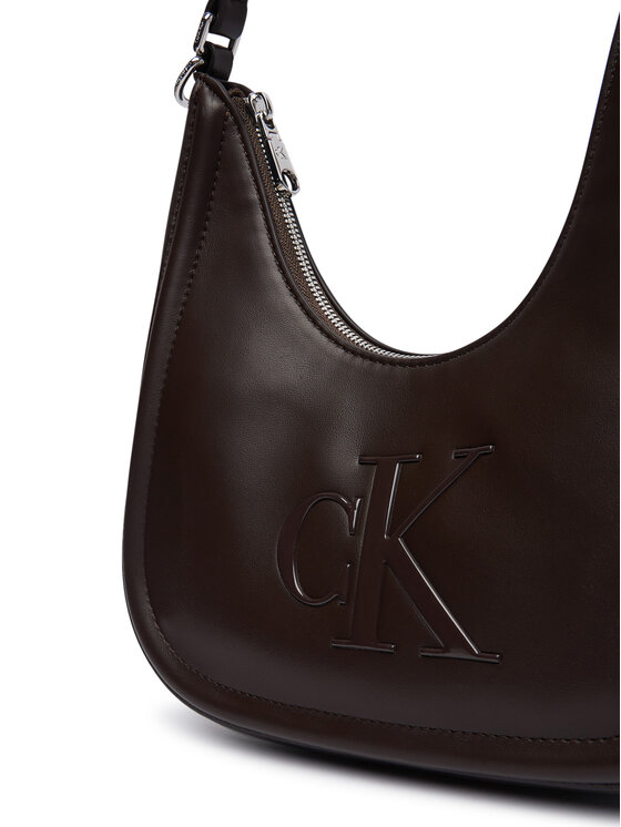 Calvin Klein Kabelka Calvin Klein Bold Ck Small Crescent Bag LV04F3561G Tmavo hnedá