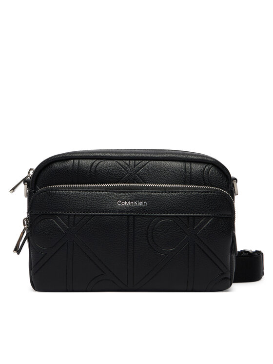 Calvin Klein Geantă crossover Calvin Klein Emblem Aop Emboss Camera Bag LV04D3330G Negru