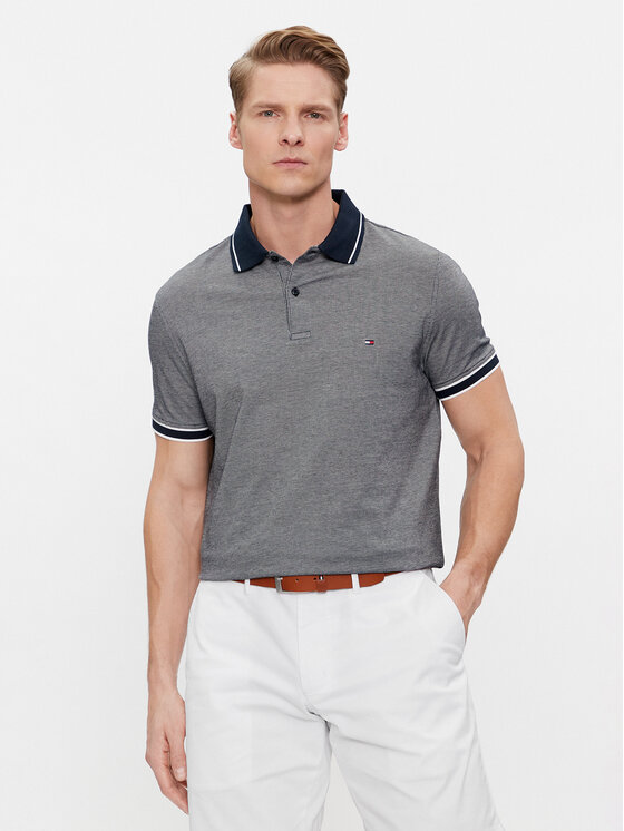 Tommy Hilfiger Tommy Hilfiger Polo Monotype Oxford Collar Reg Polo MW0MW34778 Γκρι Regular Fit