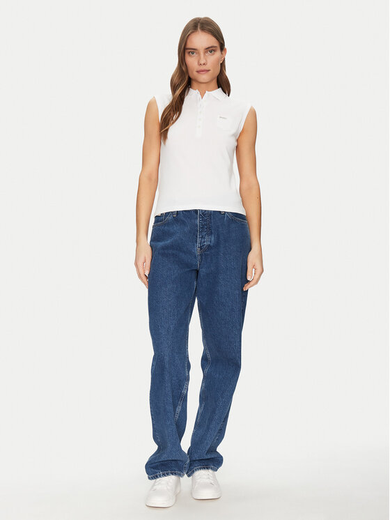 Guess Jeans Guess Jeans Поло W5GP24 KCYR1 Білий Regular Fit