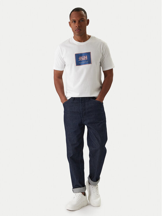 Jack & Jones Jack & Jones Majica Jjrain Tee Ss Crew Neck 12288097 Bela Regular Fit