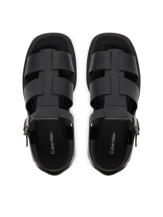 Calvin Klein Sandály Calvin Klein Chunky Sandal Fisherm Lth HW0HW02904 Černá