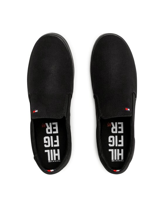 Tommy Hilfiger Гуменки Tommy Hilfiger Iconic Slip On FM0FM00597 Черен