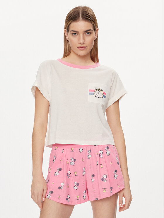 United Colors Of Benetton United Colors Of Benetton Pizsama felső 30963M05O Ekru Regular Fit