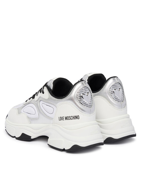 LOVE MOSCHINO Sneakersy LOVE MOSCHINO JA15556G0PINR10A Biały