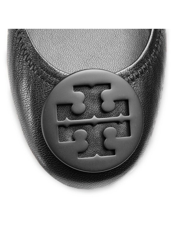 Tory Burch Балетки Tory Burch Minnie Travel Ballet With Logo 49350 Чорний