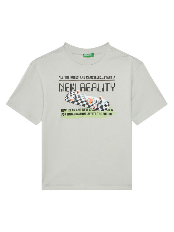United Colors Of Benetton United Colors Of Benetton T-shirt 35RYC10NC Siva Regular Fit