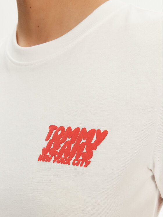 Tommy Jeans Tommy Jeans T-shirt Bubble DW0DW21338 Bianco Regular Fit