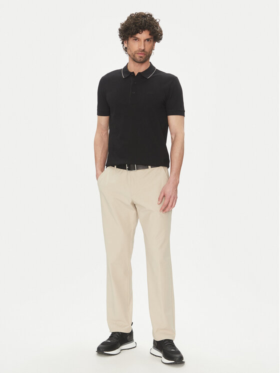 BOSS BOSS Поло Paule 4 50506195 Чорний Slim Fit